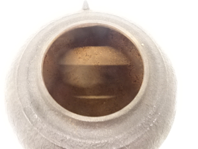  竹地紋　平丸釜(釜釻付)